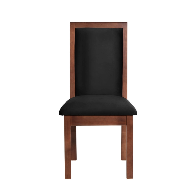 JUEGO DE COMEDOR ALICANTE 6 SILLAS GIRONA TELA VELVET NEGRO - 3