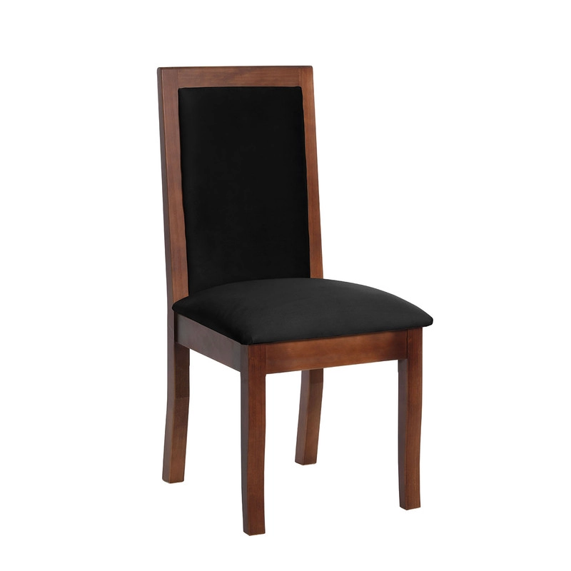 JUEGO DE COMEDOR ALICANTE 6 SILLAS GIRONA TELA VELVET NEGRO - 5
