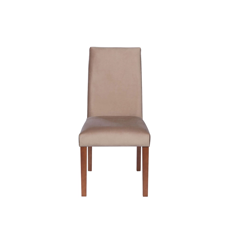 JUEGO DE COMEDOR ALICANTE 6 SILLAS CADIZ TELA VELVET BEIGE - 3