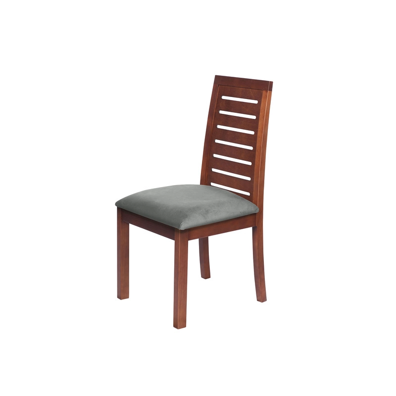 JUEGO DE COMEDOR MERIDA 6 SILLAS TENERIFE TELA VELVET GRIS - 5