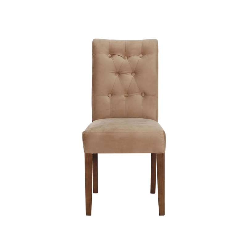 JUEGO DE COMEDOR ALICANTE 6 SILLAS OVIEDO TELA VELVET BEIGE - 3