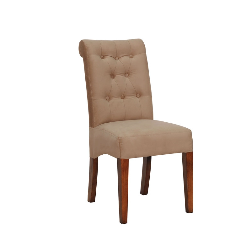 JUEGO DE COMEDOR ALICANTE 6 SILLAS OVIEDO TELA VELVET BEIGE - 5