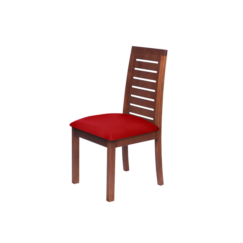 JUEGO DE COMEDOR ALICANTE 6 SILLAS TENERIFE PU ROJO - 5