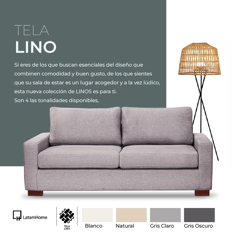 SOFA CAMA MILAN 2PL LINO BLANCO CON ASIENTO DE RESORTES POCKET - 7