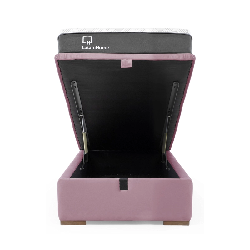 Cama Funcional Boxet 1 1/2 Plaza Colchon Resortes New Top Funda Lavable - 2
