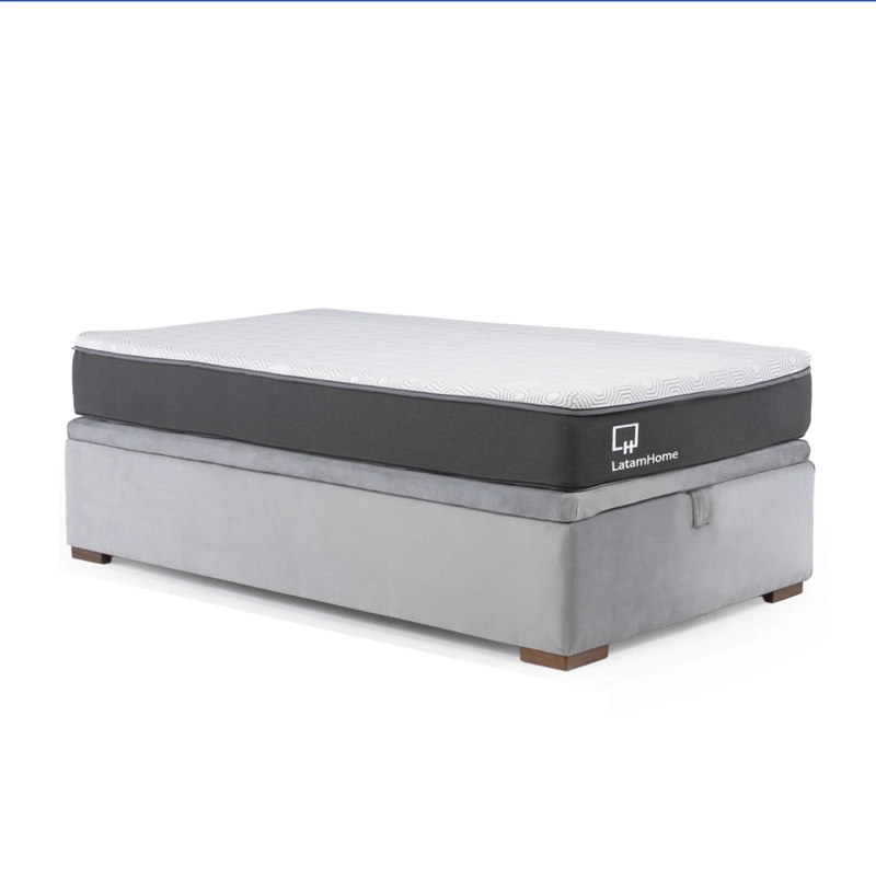Cama Funcional Boxet 1 1/2 Plaza Colchon Resortes New Top Funda Lavable - 3