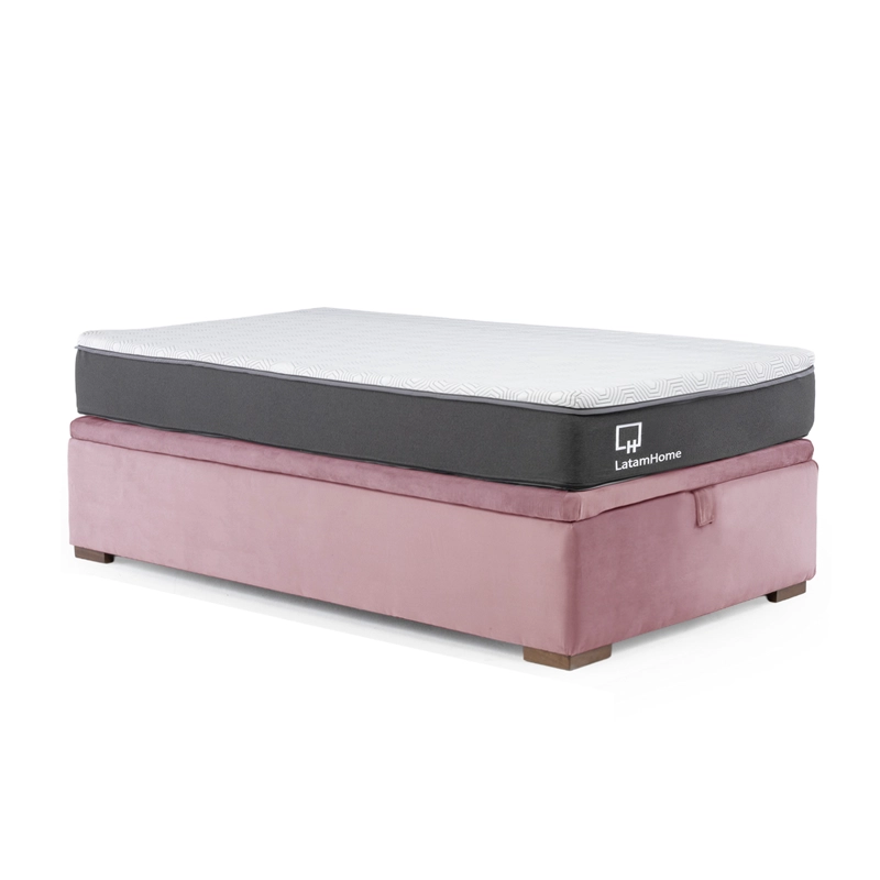 Cama Funcional Boxet 1 1/2 Plaza Colchon Resortes New Top Funda Lavable - 3