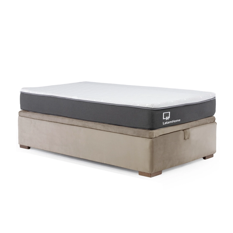 Cama Funcional Boxet 1 1/2 Plaza Colchon Resortes New Top Funda Lavable - 3