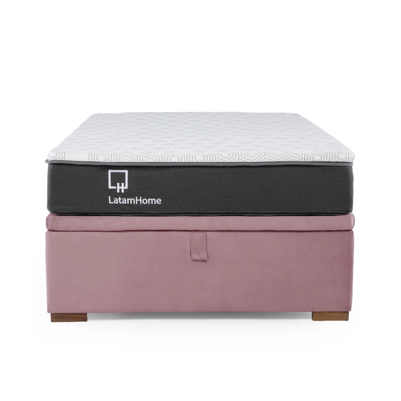 Cama Funcional Boxet 1 1/2 Plaza Colchon Resortes New Top Funda Lavable - 4