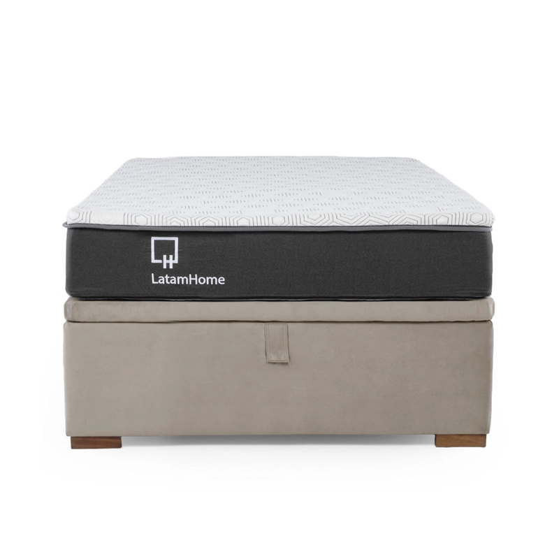 Cama Funcional Boxet 1 1/2 Plaza Colchon Resortes New Top Funda Lavable - 4