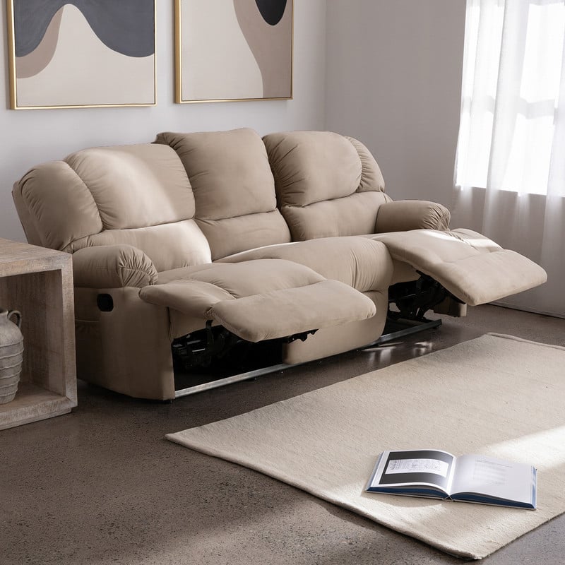 BERGERE PERUGIA RECLINABLE 3 CUERPOS TELA VELVET - 1