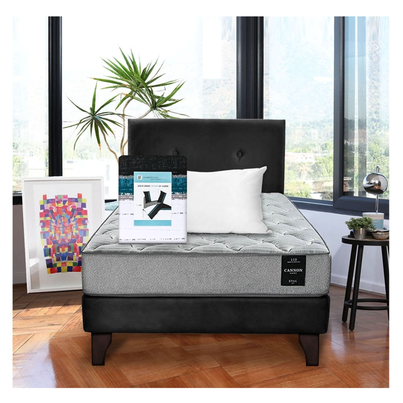 COMBO CAMA CANNON 1.5 PLAZA TEXTIL + RESPALDO TELA - 2