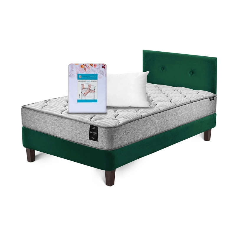 COMBO CAMA CANNON 1.5 PLAZA TEXTIL + RESPALDO TELA - 2