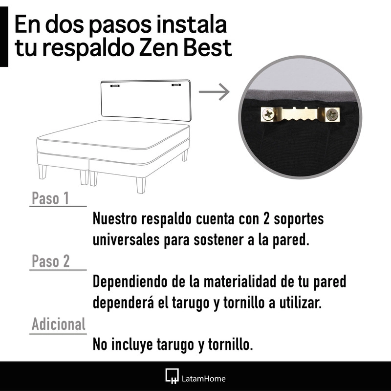 COMBO CAMA CANNON 1.5 PLAZA TEXTIL + RESPALDO TELA - 3