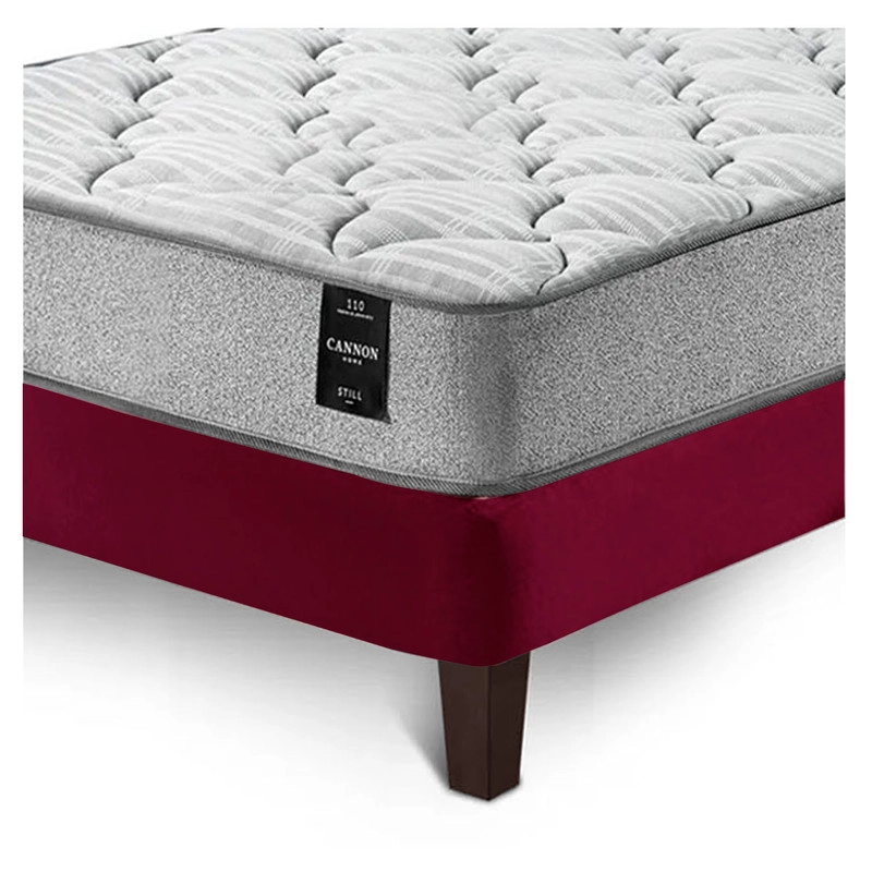 Combo Cama 1.5 Plazas Cannon + 2 Almohadas + Sábanas y Respaldo Tela - 8