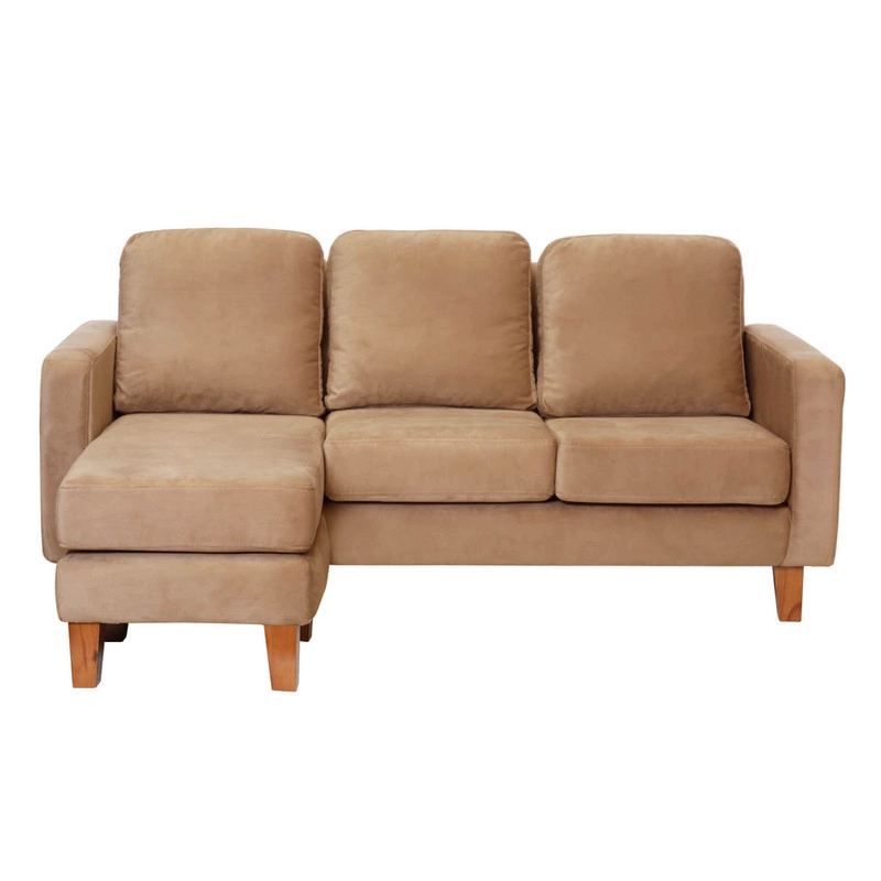 JUEGO DE LIVING 3-1 SECCIONAL INTERCAMBIABLE VENECIA TELA VELVET BEIGE + SITIAL MUNICH TELA BEIGE - 2