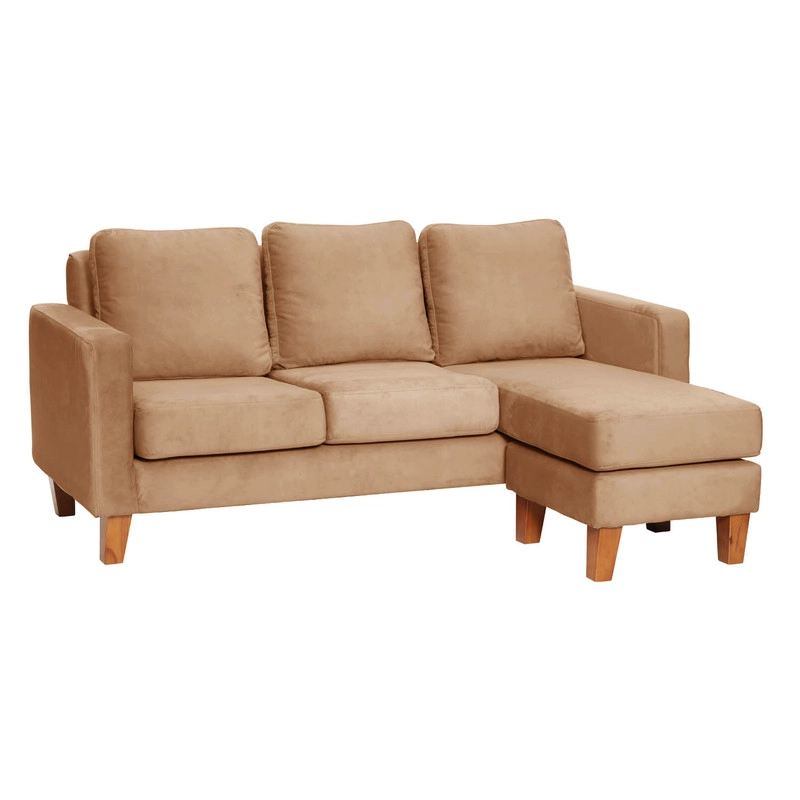 JUEGO DE LIVING 3-1 SECCIONAL INTERCAMBIABLE VENECIA TELA VELVET BEIGE + SITIAL MUNICH TELA BEIGE - 3