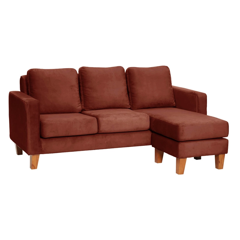 JUEGO DE LIVING 3-1 SECCIONAL INTERCAMBIABLE VENECIA TELA VELVET CHOCOLATE + SITIAL KIEL CHOCOLATE - 3