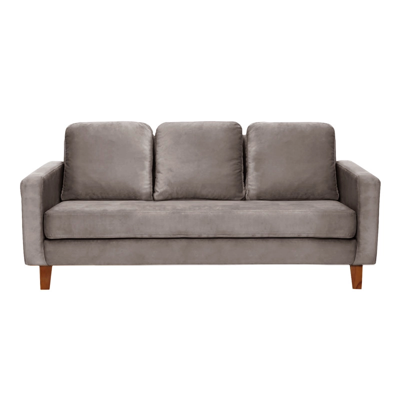 JUEGO DE LIVING 3-1 SOFA VENECIA 3C TELA VELVET GRIS + SITIAL MUNICH TELA GRIS - 2
