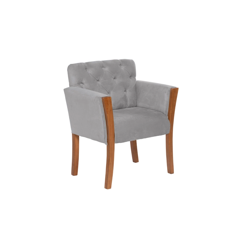 JUEGO DE LIVING 3-1 SECCIONAL INTERCAMBIABLE VENECIA TELA VELVET GRIS + SITIAL KIEL TELA GRIS - 4