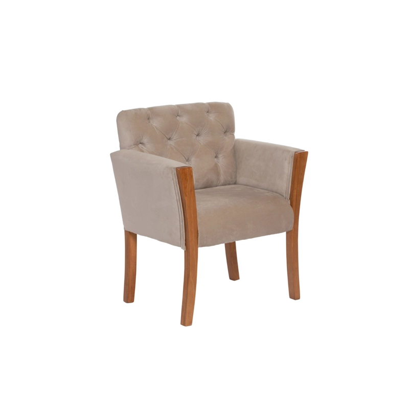 JUEGO DE LIVING 3-1 SOFA VENECIA 3C TELA VELVET BEIGE + SITIAL KIEL TELA BEIGE - 3