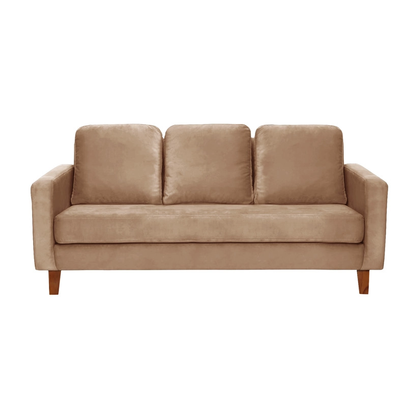 JUEGO DE LIVING 3-1 SOFA VENECIA 3C TELA VELVET BEIGE + SITIAL MUNICH TELA BEIGE - 2