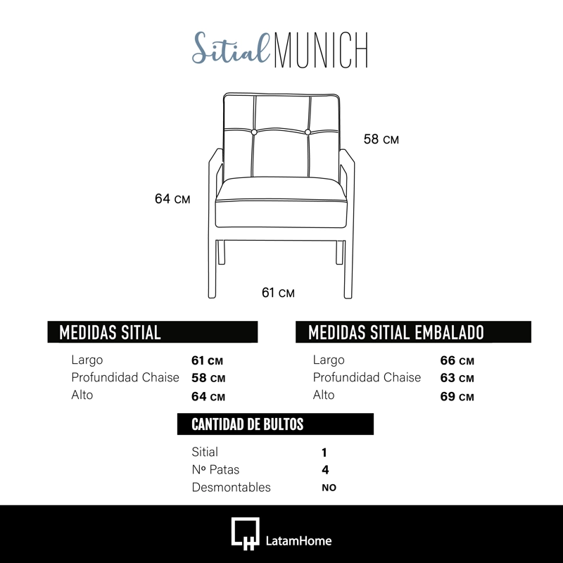 JUEGO DE LIVING 3-1 SOFA VENECIA 3C TELA VELVET BEIGE + SITIAL MUNICH TELA BEIGE - 5