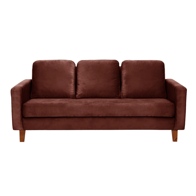 JUEGO DE LIVING 3-1 SOFA VENECIA 3C TELA VELVET CHOCOLATE + SITIAL KIEL TELA CHOCOLATE - 2
