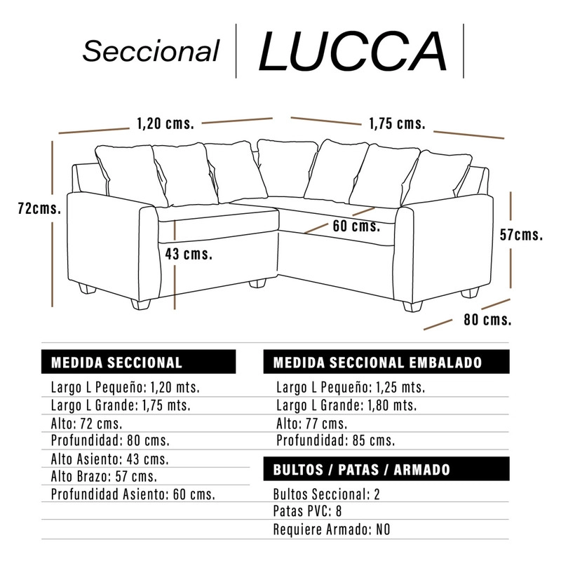 SECCIONAL LUCCA 3C PU - 4