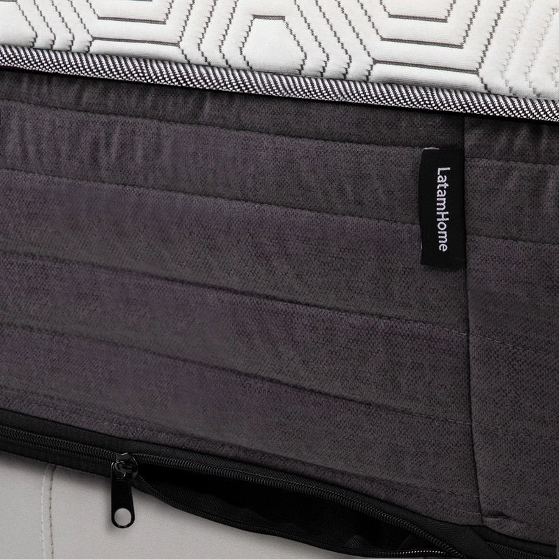 Cama Europea New Top Colchon Resortes 23 Cm 2 Plazas Tela Velvet + Maderas Altair - 7