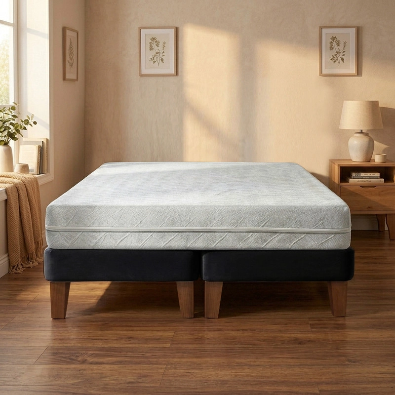 CAMA EUROPEA ZEN BEST 2 PLAZAS 190 CM COLCHON ESPUMA CON FUNDA VELVET - 2