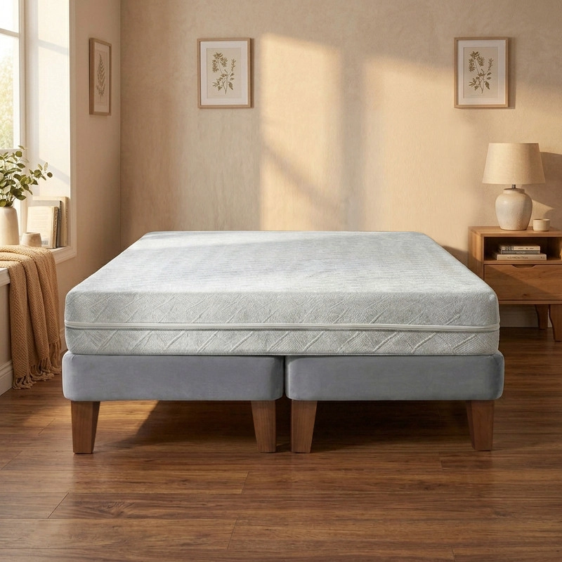CAMA EUROPEA ZEN BEST 2 PLAZAS 190 CM COLCHON ESPUMA CON FUNDA VELVET - 2