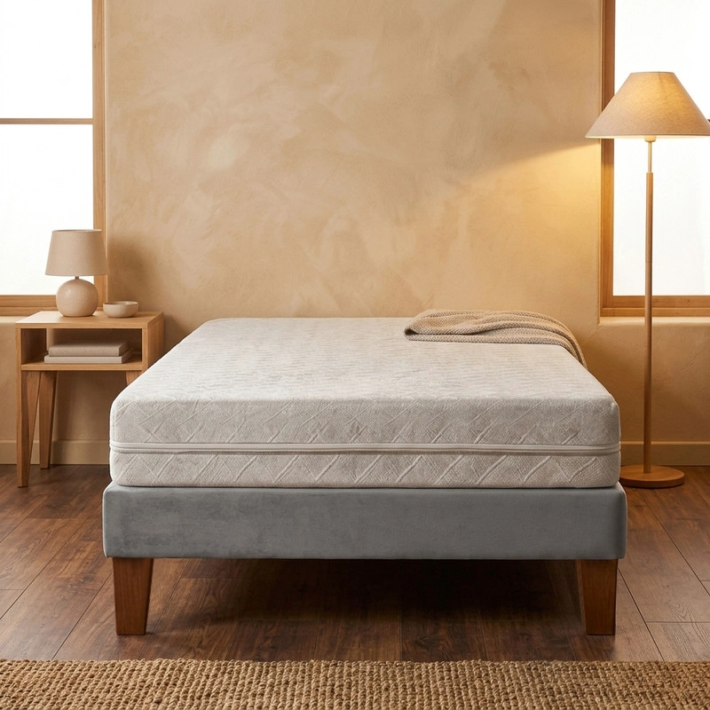 Cama Europea 1.5 Plazas Zen Best + Colchon Espuma Con Funda 190 Cm - 2