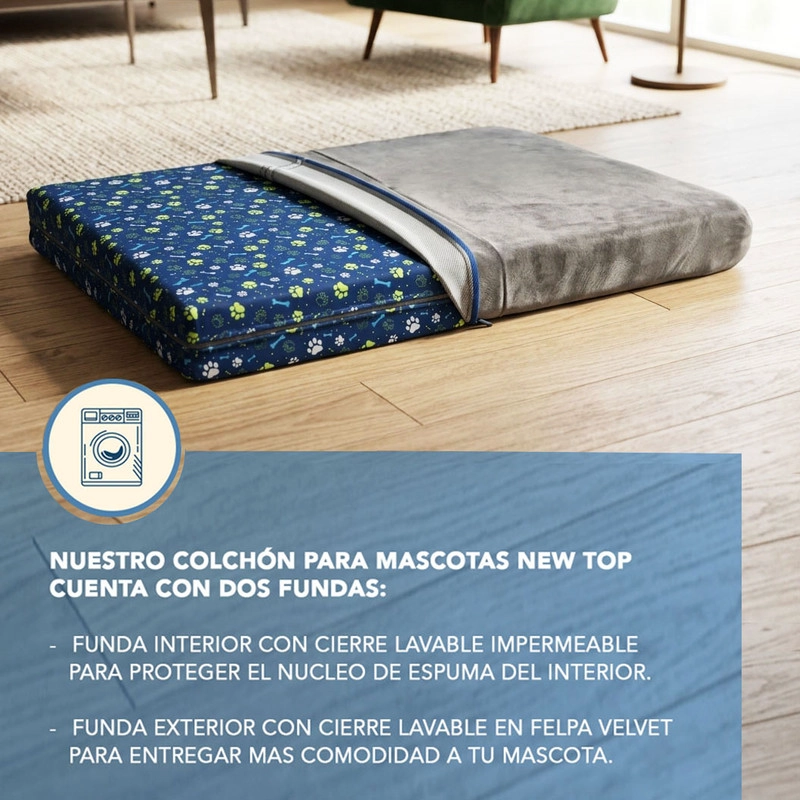 COLCHON PARA MASCOTA IMPERMEABLE VELVET 70X100 CM - 3