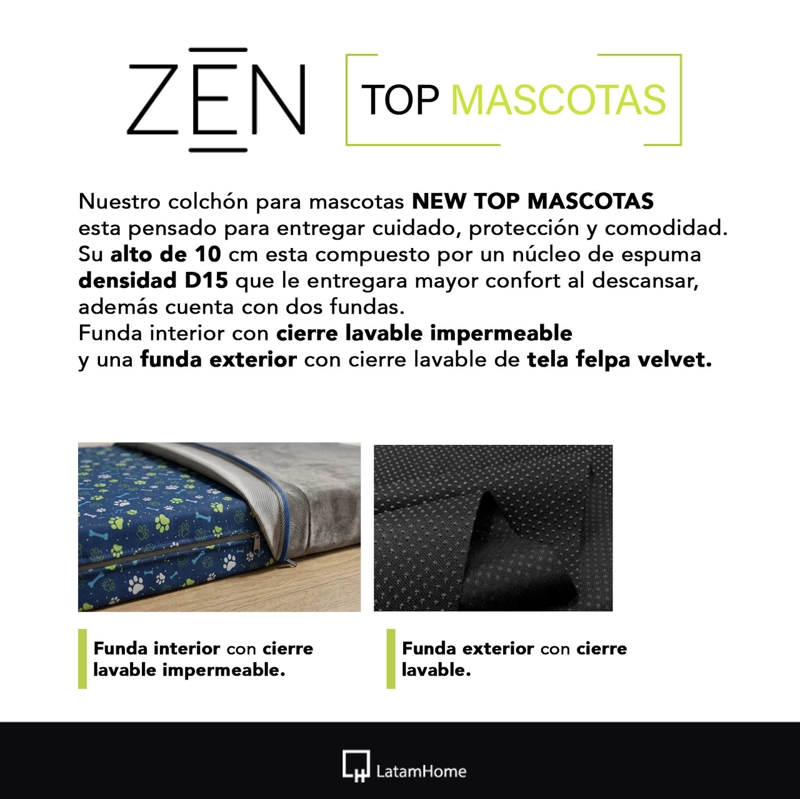 COLCHON PARA MASCOTA IMPERMEABLE VELVET 70X100 CM - 4