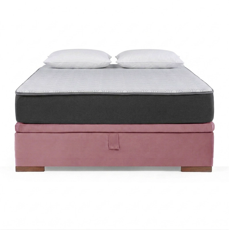 CAMA FUNCIONAL BAUL FULL 1.35 MT COLCHON COMPRIMIDO + 2 ALMOHADAS TELA - 7