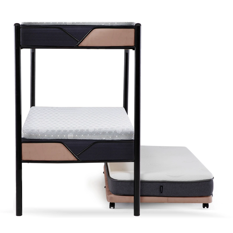 CAMAROTE TRIPLE ZEN METALICO  + COLCHONES NEW TOP RESORTES 1 PLAZA - 2