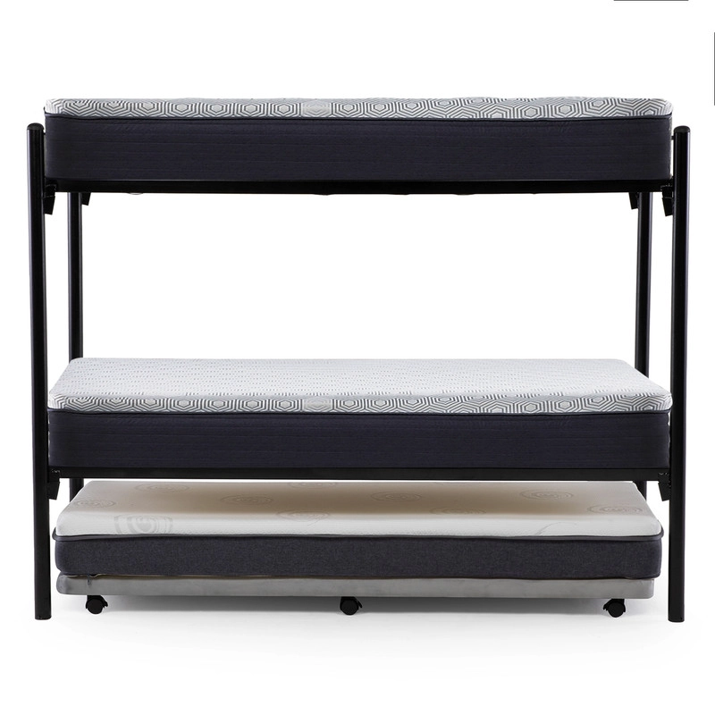 CAMAROTE TRIPLE ZEN METALICO  + COLCHONES NEW TOP RESORTES 1 PLAZA - 3