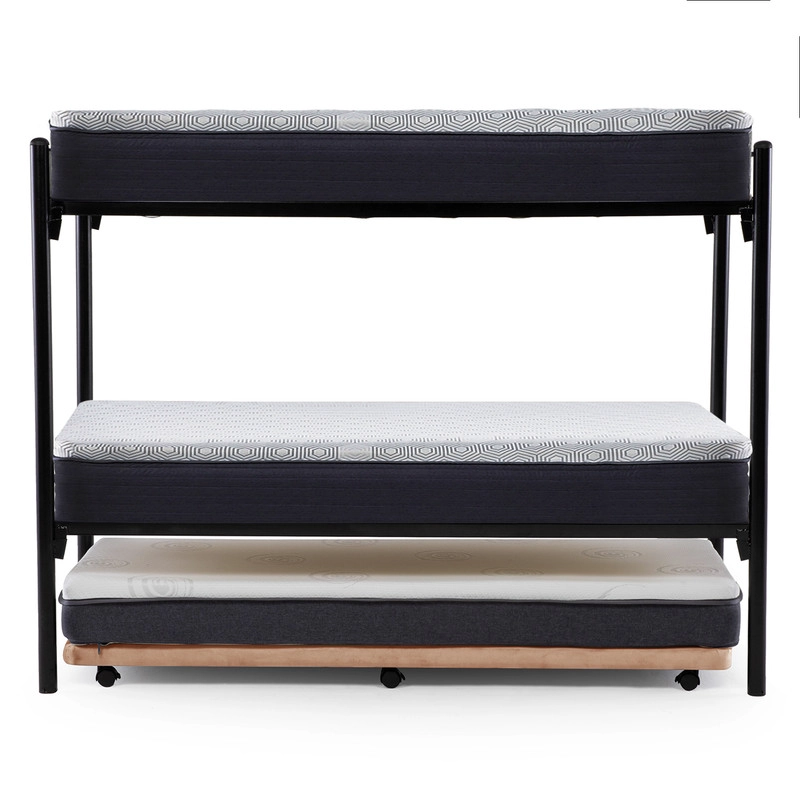 CAMAROTE TRIPLE ZEN METALICO  + COLCHONES NEW TOP RESORTES 1 PLAZA - 3