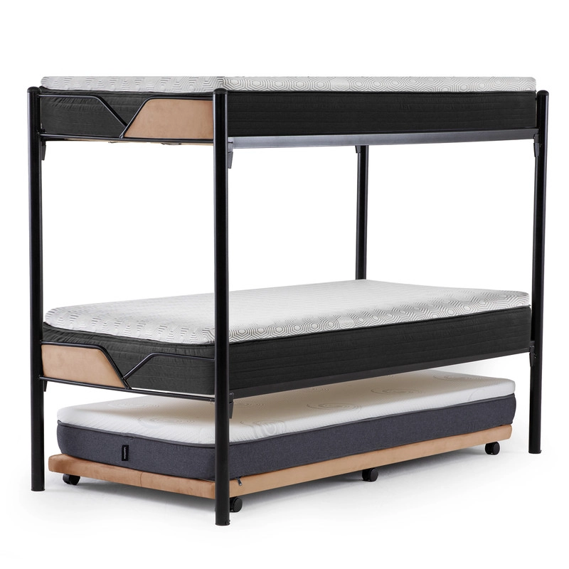 CAMAROTE TRIPLE ZEN METALICO  + COLCHONES NEW TOP RESORTES 1 PLAZA - 6