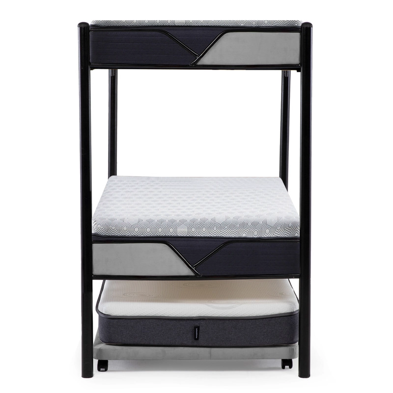 CAMAROTE TRIPLE ZEN METALICO  + COLCHONES NEW TOP RESORTES 1 PLAZA - 7