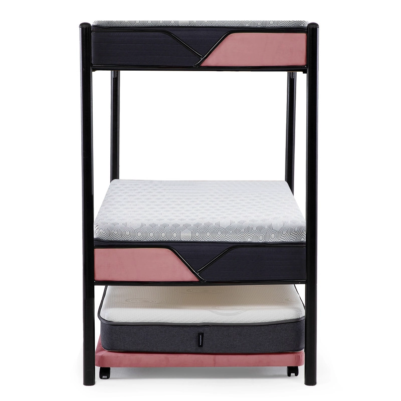 CAMAROTE TRIPLE ZEN METALICO  + COLCHONES NEW TOP RESORTES 1 PLAZA - 7