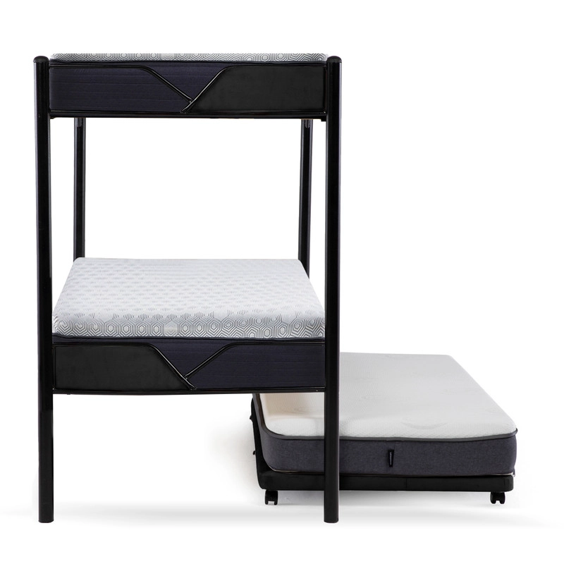 CAMAROTE TRIPLE ZEN METALICO  + COLCHONES NEW TOP RESORTES 1.5 PLAZAS - 2