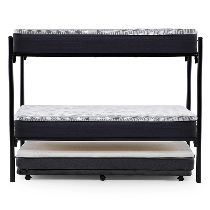 CAMAROTE TRIPLE ZEN METALICO  + COLCHONES NEW TOP RESORTES 1.5 PLAZAS - 3