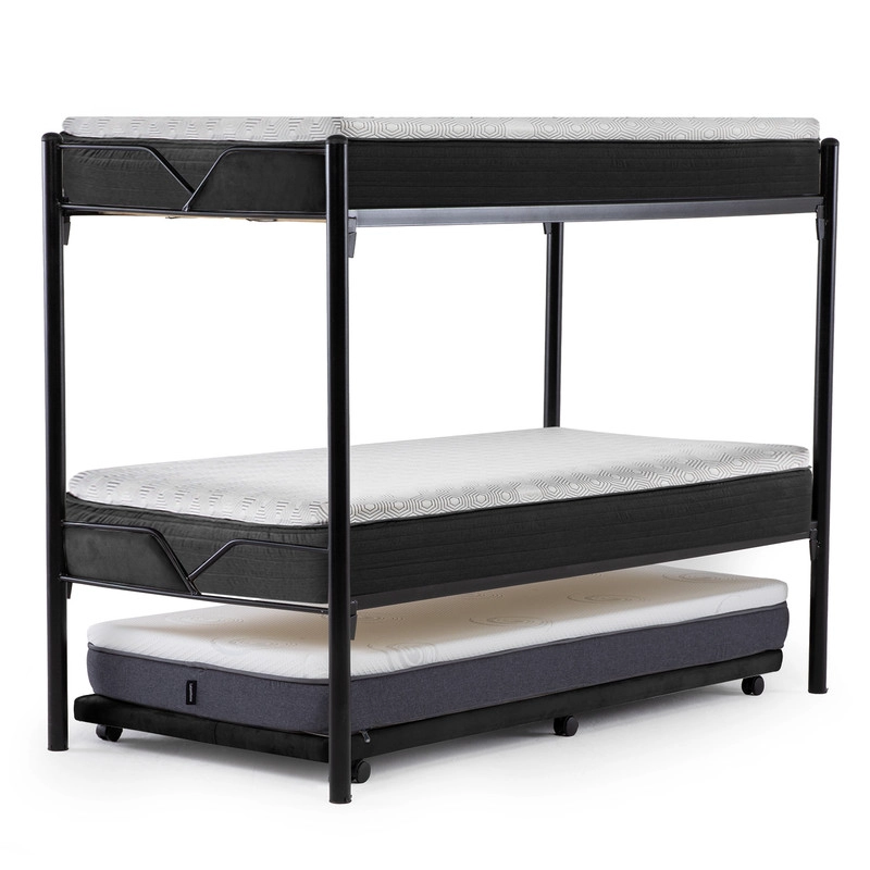 CAMAROTE TRIPLE ZEN METALICO  + COLCHONES NEW TOP RESORTES 1.5 PLAZAS - 6