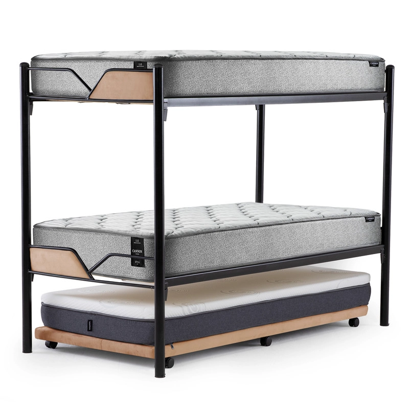 CAMAROTE TRIPLE ZEN METALICO  + COLCHONES CANNON RESORTES 1.5 PLAZAS + 2 SABANAS Y 2 ALMOHADAS - 3