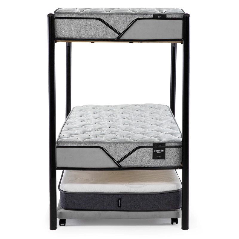 CAMAROTE TRIPLE ZEN METALICO  + COLCHONES CANNON RESORTES 1.5 PLAZAS + 2 SABANAS Y 2 ALMOHADAS - 7