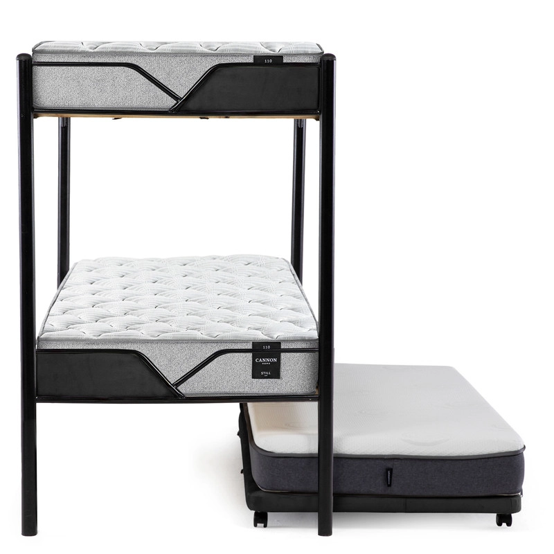 CAMAROTE TRIPLE ZEN METALICO  + COLCHONES CANNON RESORTES 1 PLAZAS + 2 SABANAS Y 2 ALMOHADAS - 2