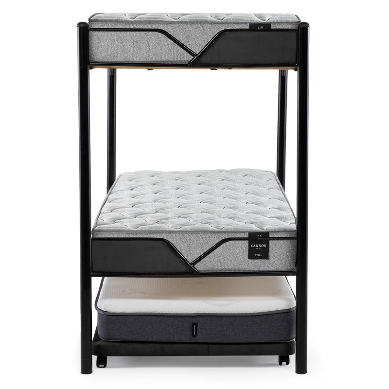 CAMAROTE TRIPLE ZEN METALICO  + COLCHONES CANNON RESORTES 1 PLAZAS + 2 SABANAS Y 2 ALMOHADAS - 7