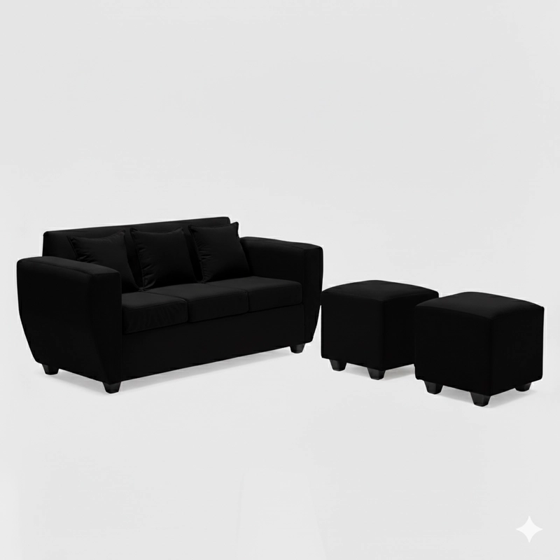 LIVING KANSAS 3 CUERPOS + 2 POUF FELPA - 2